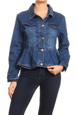 Load image into Gallery viewer, Ballet Peplum Demin Jacket
