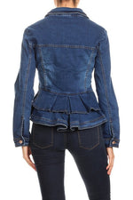 Load image into Gallery viewer, Ballet Peplum Demin Jacket
