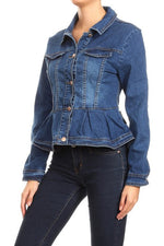 Load image into Gallery viewer, Ballet Peplum Demin Jacket
