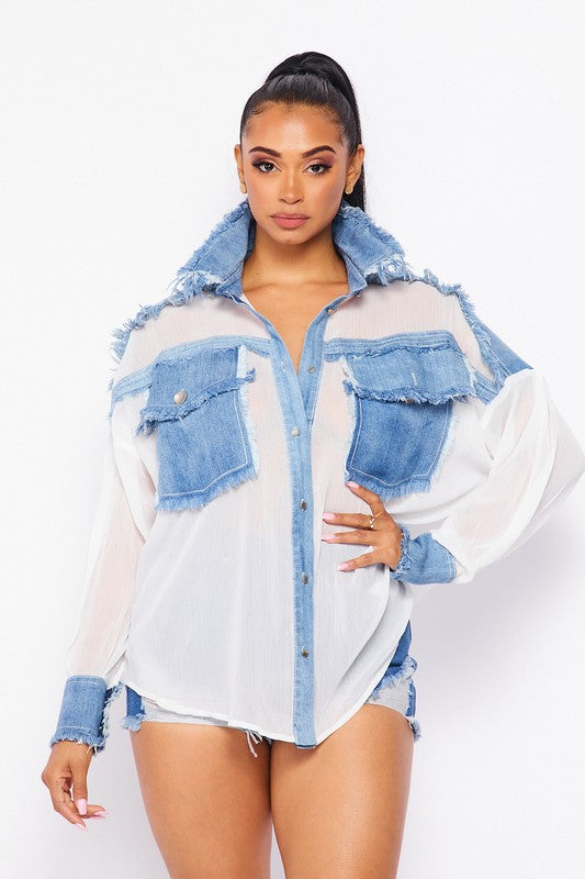 Transparent Demin Top