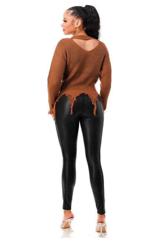 Call Me A Savage Destroyed Sweater
