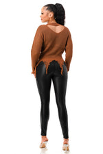 Load image into Gallery viewer, Call Me A Savage Destroyed Sweater

