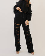 Load image into Gallery viewer, Cut Out Wide Leg Fleece Set
