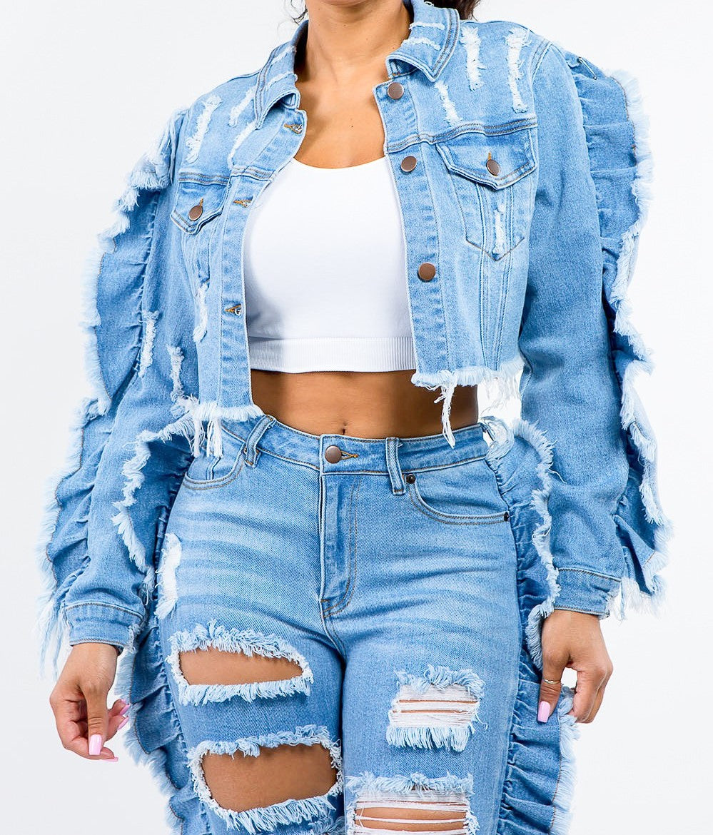 Freda Fringed Demin Jacket