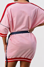 Load image into Gallery viewer, Playing for Keeps Over Size  Shirt Dress
