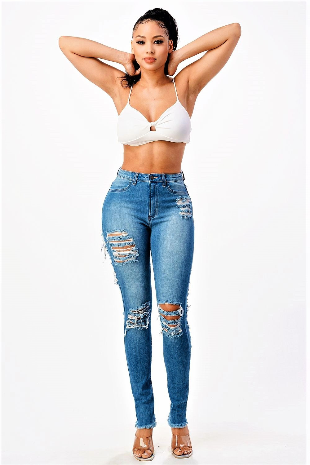 Look Back On Me Distressed Jeans
