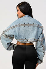 Load image into Gallery viewer, Akiley Demin Beaded Jacket
